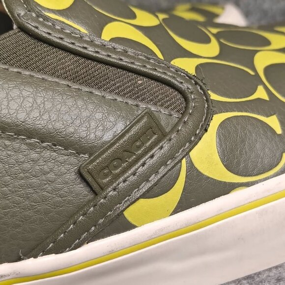 Coach Men’s CA283 Slip-On Skate Sneakers Army Green Size 11.5D | Pre-Owned - Picture 7 of 9